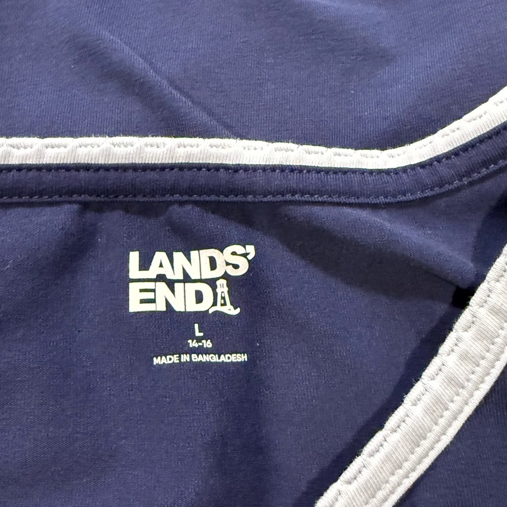 Lands' End‎ Blue Fitted Long Sleeve T-Shirt - Picture 3 of 3